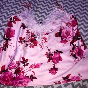 Silk flowered pajama top